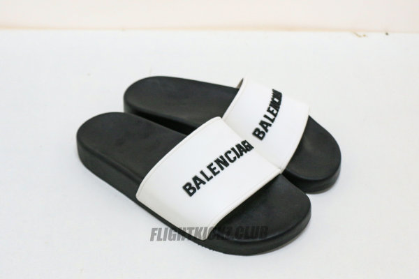 Balenciaga Pool Slides 'White Black'