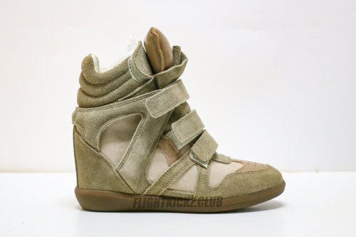 Is@bel M@rant Bekett leather and suede wedge sneakers