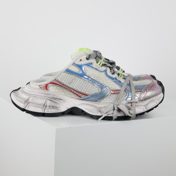 Balenciag* 3XL Mules Metallic Mesh Chunky