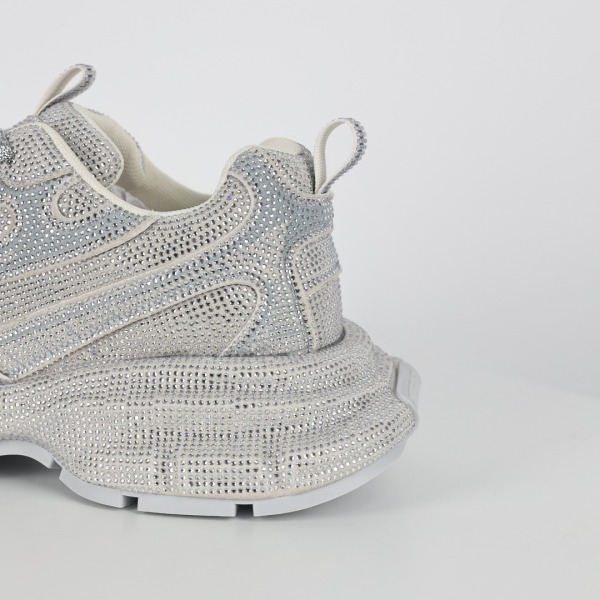 Balenciag* 3XL Rhinestone Sneakers Silver
