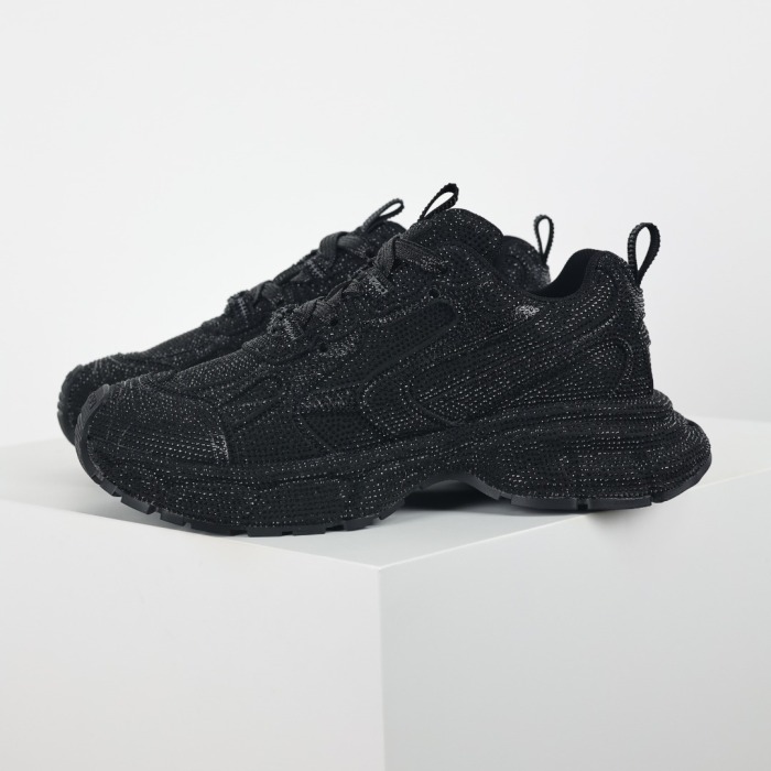 Balenciag* 3XL Rhinestone Sneakers Black