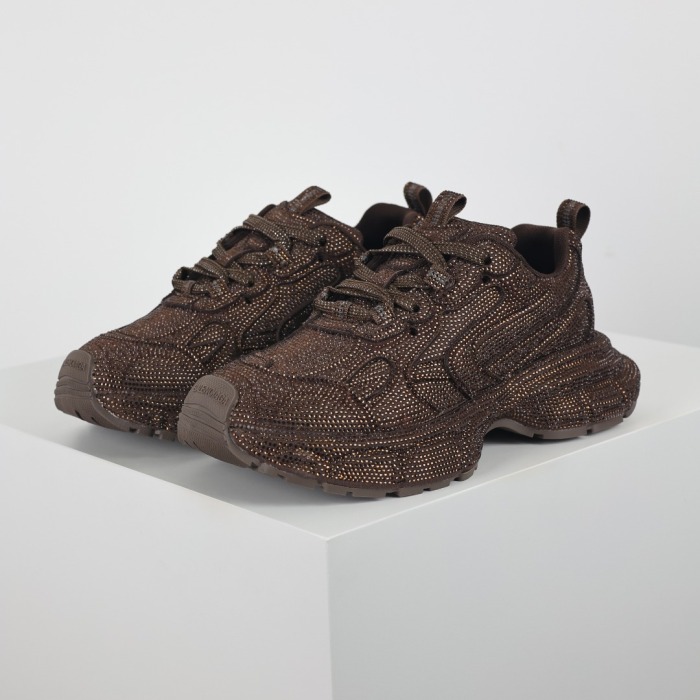 Balenciag* 3XL Rhinestone Sneakers Brown