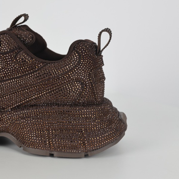 Balenciag* 3XL Rhinestone Sneakers Brown