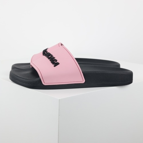 Balenciag* Pool Slide Logo Pink Black