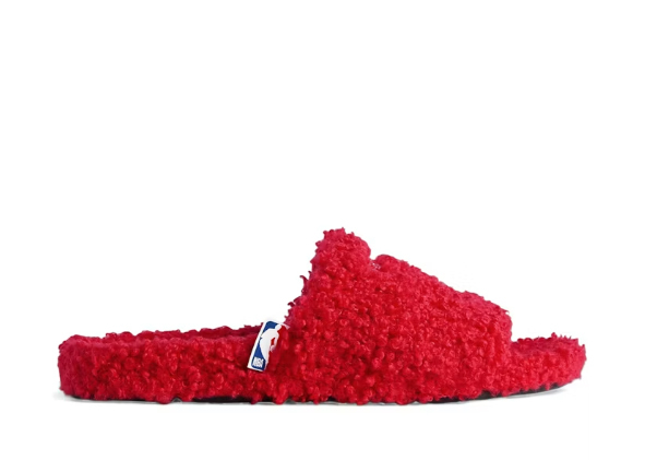 Balenciag* Furry  Open Mule NBA Red White