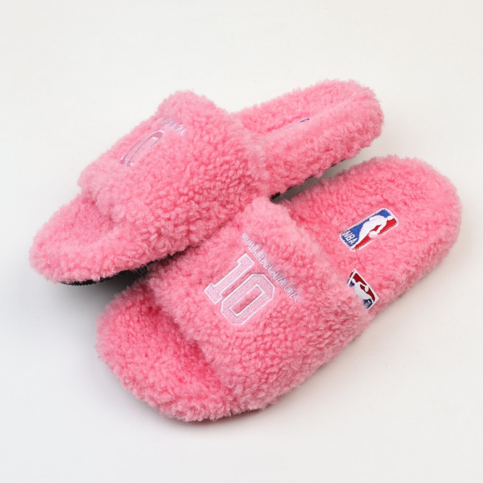 Balenciag* Furry Slide Pink