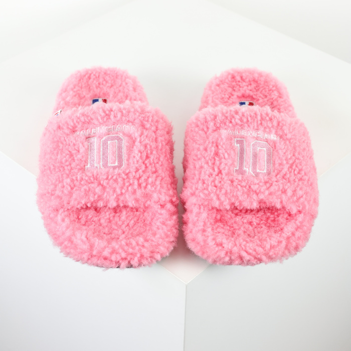Balenciag* Furry Slide Pink