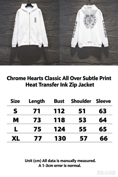 Chrome Hearts 26SS Thick Heat Transfer Printed Zip Jacket