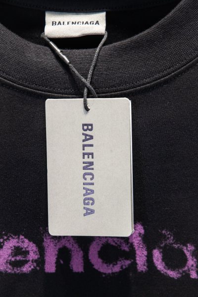 Balenciag@ 26SS White Ink Print Long Sleeve T-Shirt