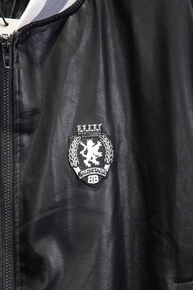 Balenciag@ 26SS Manchester Embroidered Leather Jacket