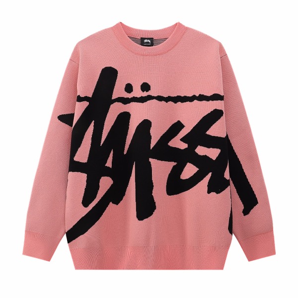 Stussy SS23 FW Big Logo Intarsia Crew Neck Knit Sweater