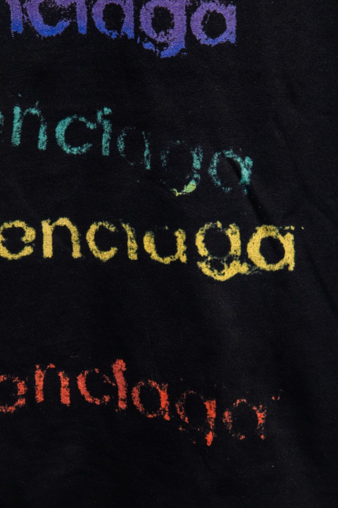 Balenciag@ 26SS White Ink Print Long Sleeve T-Shirt