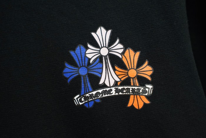 Chrome Hearts Sanskrit Cross Graffiti Colorful Print Hoodie