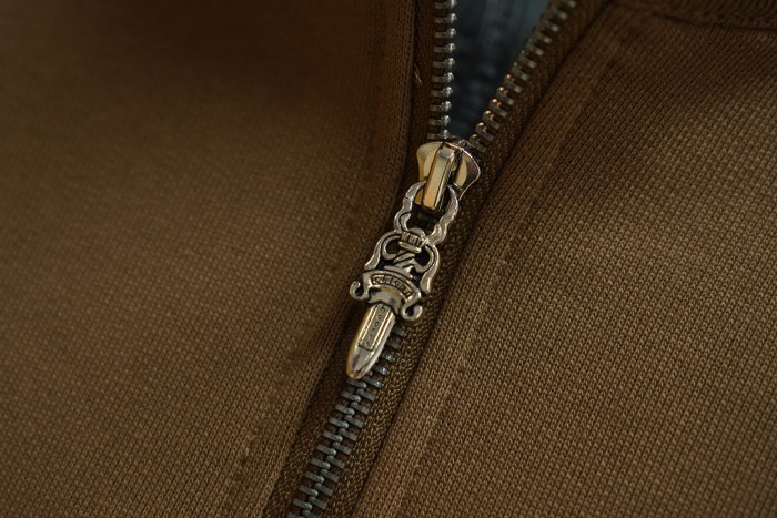 Chrome Hearts Embroidered Casual Half-Zip Hoodie