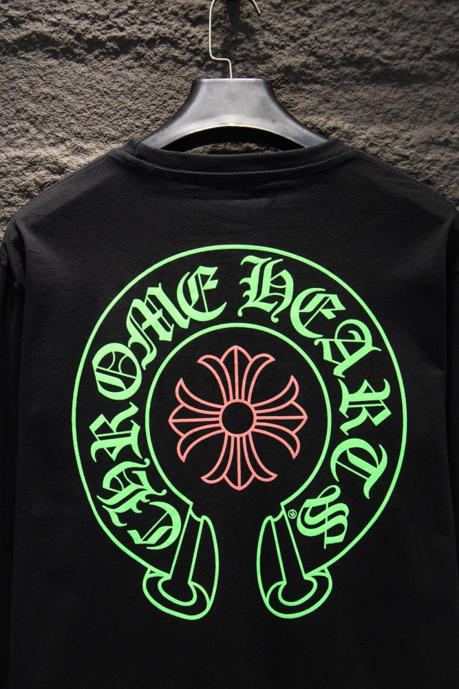 Chrome Hearts Green Print Long Sleeve T-Shirt
