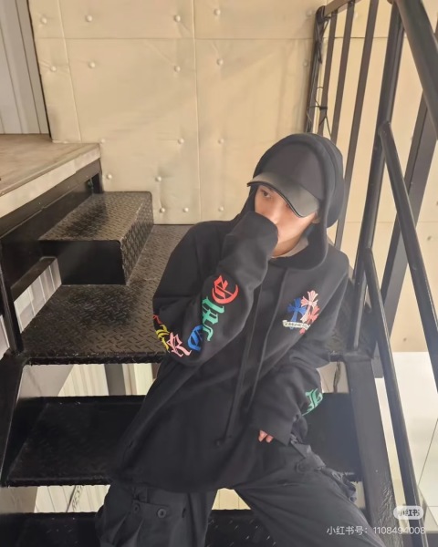 Chrome Hearts Sanskrit Cross Graffiti Colorful Print Hoodie