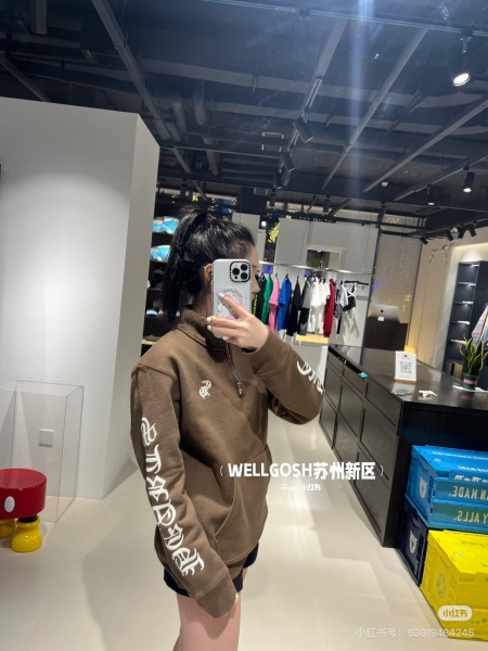 Chrome Hearts Embroidered Casual Half-Zip Hoodie