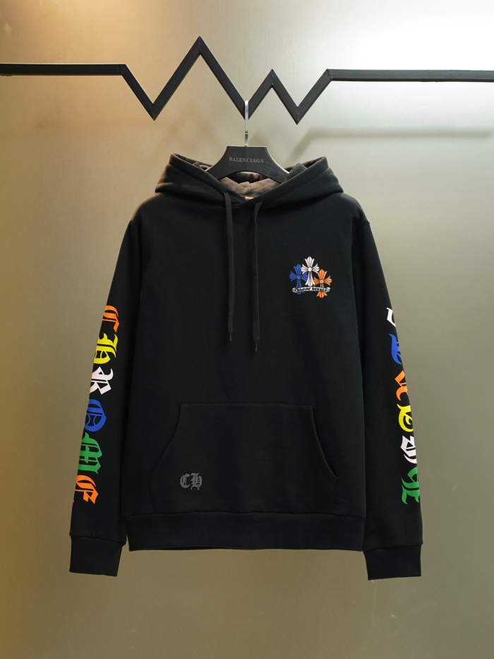 Chrome Hearts Sanskrit Cross Graffiti Colorful Print Hoodie