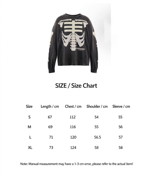 SAINT Mich@el Skull  Washed Long-Sleeve T-Shirt