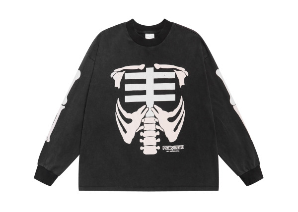 SAINT Mich@el Skull  Washed Long-Sleeve T-Shirt
