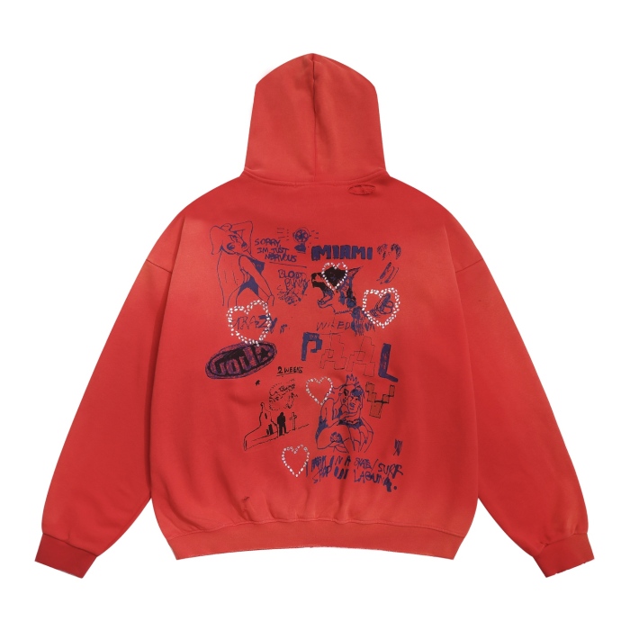Paly Hollywood Heavyweight Garment-Washed Rhinestone Hoodie