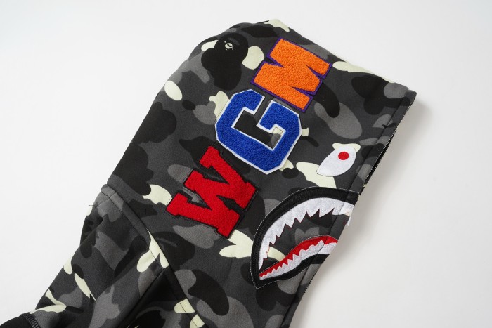 BAPE Classic Camo Shark Hoodie (Single Hood) Full Zip Hoodie