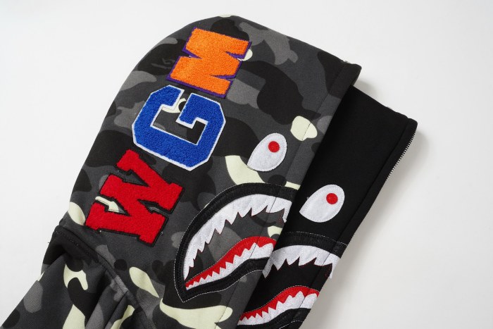 BAPE Classic Camo Shark (Double Hood) Full Zip Hoodie
