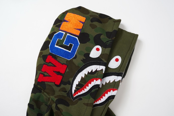 BAPE Classic Camo Shark (Double Hood) Full Zip Hoodie