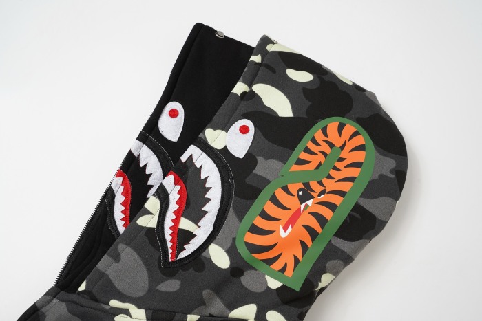 BAPE Classic Camo Shark (Double Hood) Full Zip Hoodie