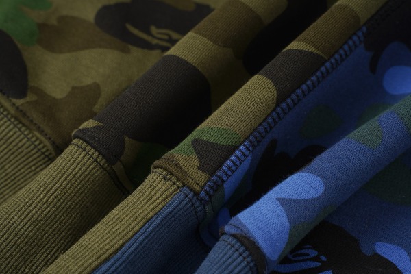 BAPE Split-Color Camo Shark Full Zip Hoodie