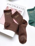 Dior classic letter logo gold and silver silk stockings crystal stockings