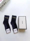 Chanel classic letter logo gold and silver silk stockings