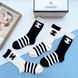 Chanel embroidery letter middle socks