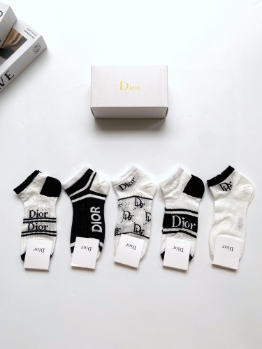 Dior classic letter logo cotton air -conditioning socks socks