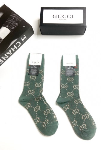 Gucci classic dual G letter logo mid -socks double needle