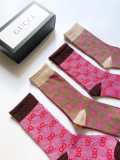 Gucci classic dual -g letter logo gold and silver silk stockings