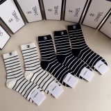 Chanel Classic Mid -length embroidery pile socks