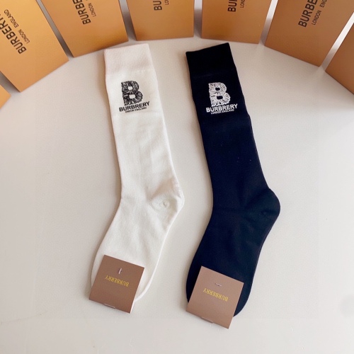 Burberry calf socks, silicone hot printing pile socks