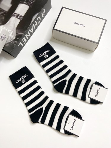 Chanel letter logo combed cotton cotton stockings