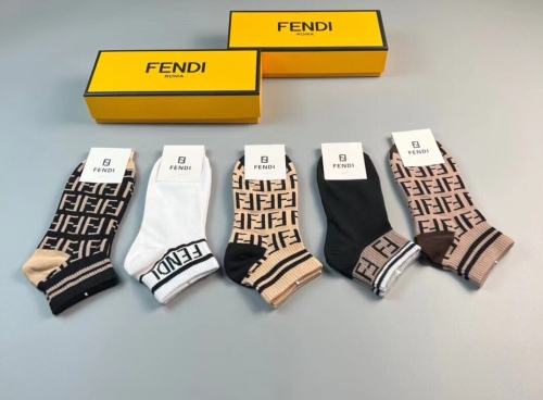 Fendi socks and bloom classic dual F logo