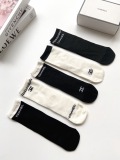 Chanel classic letter logo cotton air -conditioning socks in stockings