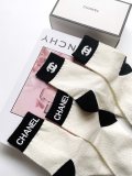 Chanel Classic Double C LOGO LOGO Cotton Cotton Men's Stockings