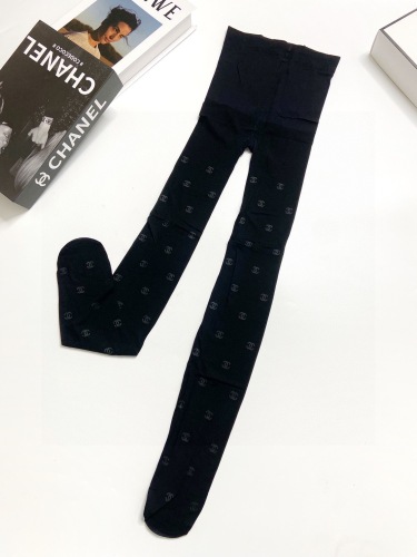 Chanel printing gum letter net yarn stockings pantyhose