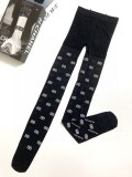 Balenciaga printing gum letter net yarn stockings pantyhose