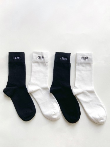 Celine classic letter logo cotton cotton stockings
