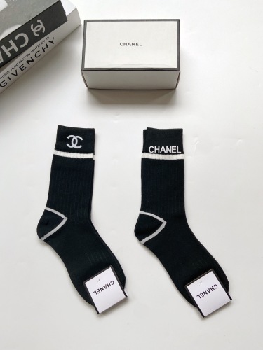 Chanel letter logo cotton cotton stockings