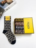 Fendi Double F letters logo wool middle socks