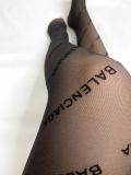 Balenciaga Autumn and Winter Thick Letter Relieve Veltic Plel Postering Stockings and Velvet Pantiles