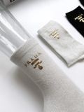 Prada classic letters logo gold and silver silk stockings