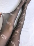 Balenciaga Double B letters, gold, silver wire mesh pantyhose socks